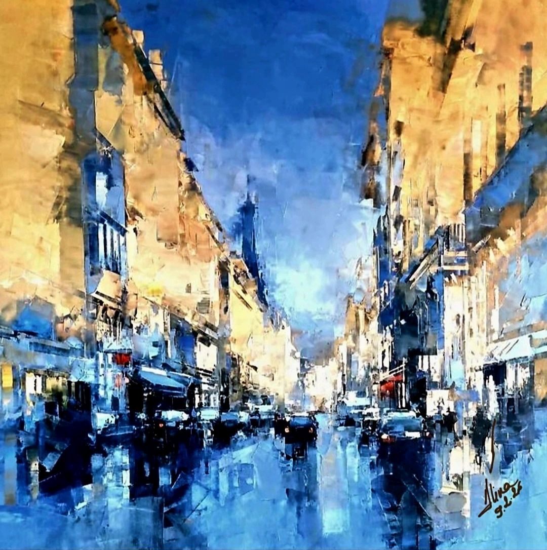 ArteDiAlina.com painting: Rumours in the city ..